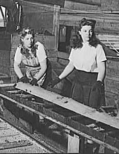 By the 1930s, New England women had expanded their role in the labor force to include work in sawmills.