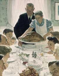 "Freedom from Want" Norman Rockwell.  Click for a visit to the Norman Rockwell Museum